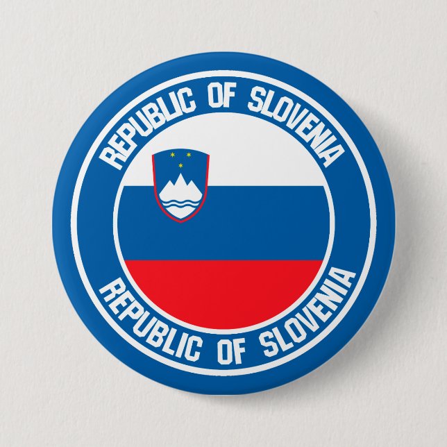 Badge Rond 7,6 Cm Emblème rond Slovénie (Devant)