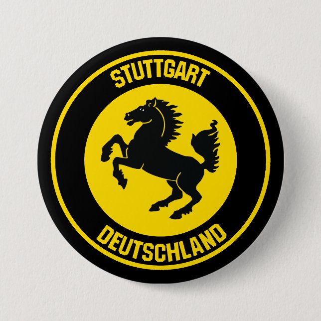 Badge Rond 7,6 Cm Emblème rond Stuttgart (Devant)