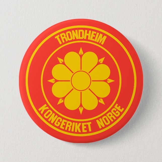 Badge Rond 7,6 Cm Emblème rond Trondheim (Devant)