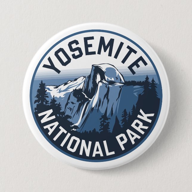 Badge Rond 7,6 Cm Emblème rond Yosemite demi-dôme (Devant)