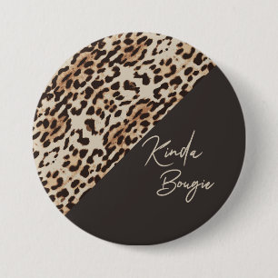 Badge Rond 7,6 Cm Empreinte Leopard Brown Kinda Bougie