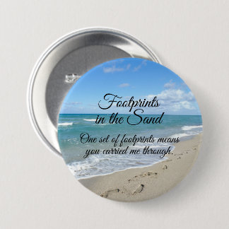 Badge Rond 7,6 Cm Empreintes dans le Sable Inspirational Christian