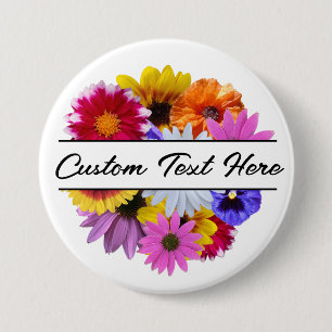 Badge Rond 7,6 Cm En fleur - Bouton floral arrondi fractionné