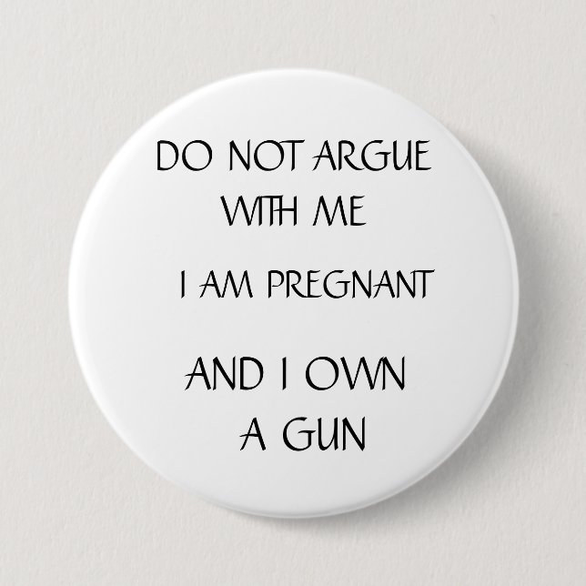 Badge Rond 7,6 Cm Enceinte avec l'arme à feu (Devant)