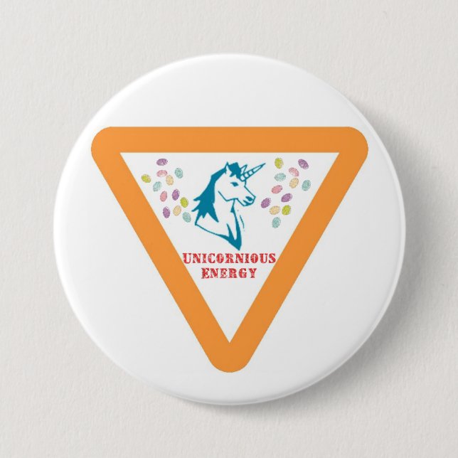 Badge Rond 7,6 Cm Énergie d'Unicornious (Devant)