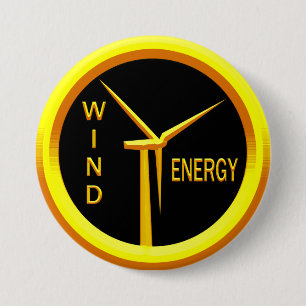 Badge Rond 7,6 Cm Énergie éolienne