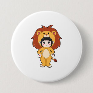 Badge Rond 7,6 Cm Enfant avec costume de lion