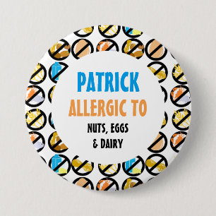 Badge Rond 7,6 Cm Enfants Allergies alimentaires multiples personnal