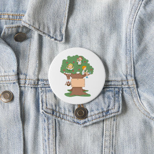 Badge Rond 7,6 Cm Enfants amusants jouant dans l'arbre Apple