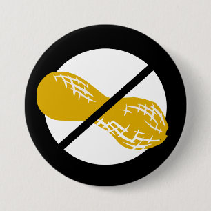 Badge Rond 7,6 Cm Enfants libres d'allergie d'écrou d'arachide noire