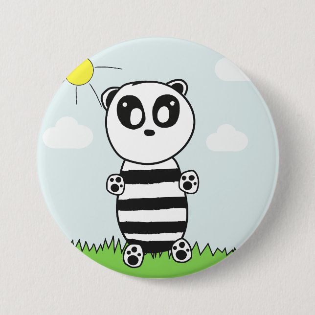 Badge Rond 7,6 Cm Enfants Panda  (Devant)