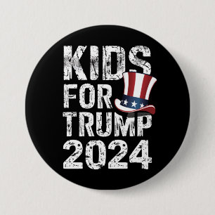 Badge Rond 7,6 Cm Enfants pour Trump Élection USA 2024