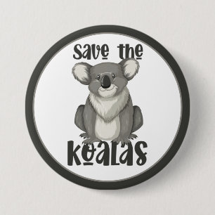 Badge Rond 7,6 Cm Enregistrer le bouton Koalas