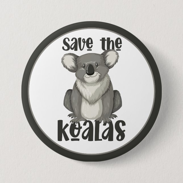 Badge Rond 7,6 Cm Enregistrer le bouton Koalas (Devant)