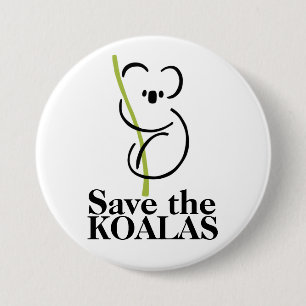 Badge Rond 7,6 Cm Enregistrer le bouton Koalas