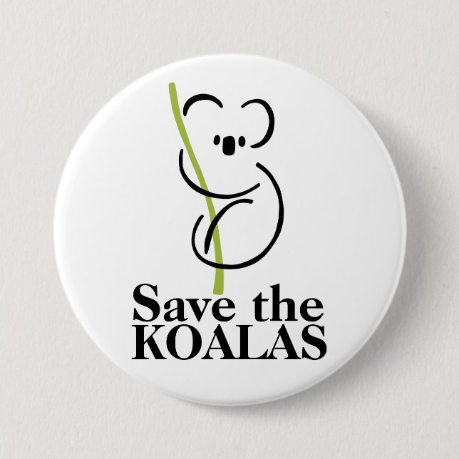 Badge Rond 7,6 Cm Enregistrer le bouton Koalas (Devant)