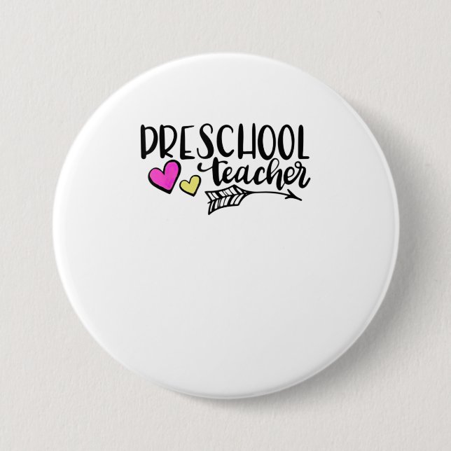 Badge Rond 7,6 Cm Enseignant préscolaire TShirt (Devant)