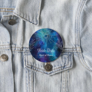 Badge Rond 7,6 Cm Enterrement de vie de jeune fille aquarelle mystiq