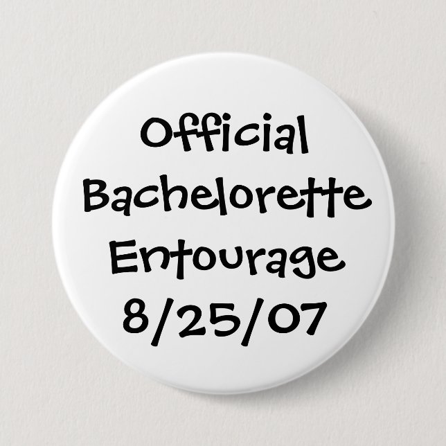 Badge Rond 7,6 Cm Entourage officiel de Bachelorette (Devant)