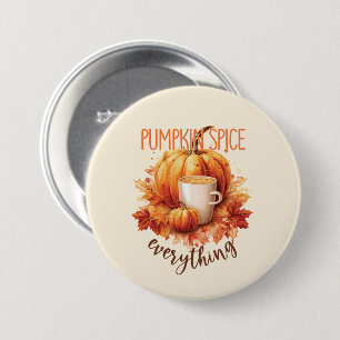 Badge Rond 7,6 Cm Épices citrouilles - Foliage de fin et d'automne