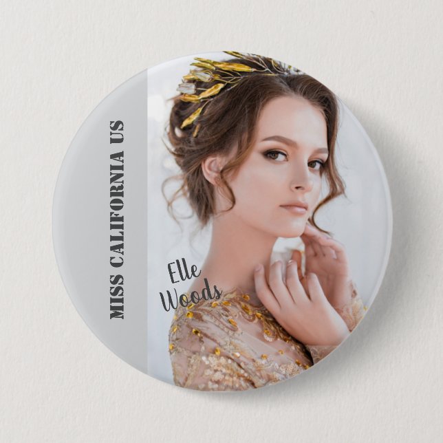 Badge Rond 7,6 Cm Épingle à bouton de concours de beauté - Texte fon (Devant)