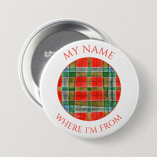 Badge Rond 7,6 Cm Épingle à bouton rond nominatif MAC BAIN TARTAN
