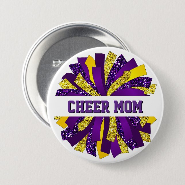 Badge Rond 7,6 Cm Épingle de bouton Cheer Mom (Devant & derrière)