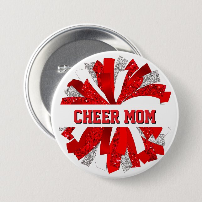 Badge Rond 7,6 Cm Épingle de bouton Cheer Mom (Devant & derrière)