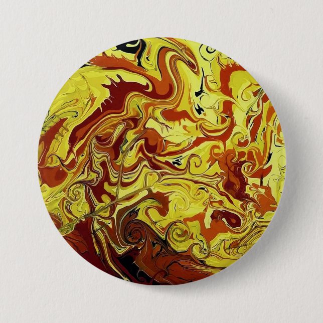 Badge Rond 7,6 Cm Épingle de conception abstraite de feu de dragon/ (Devant)