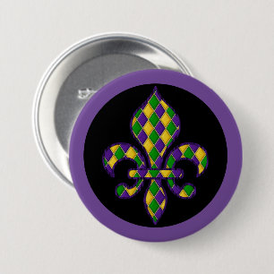 Badge Rond 7,6 Cm Épingle du bouton Mardi Gras
