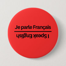 Épinglette bilingue français anglais "Je parle" ré