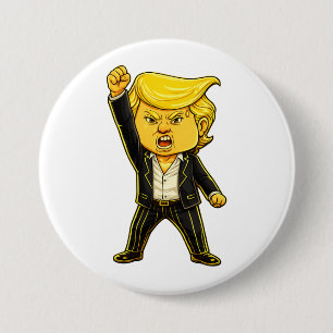 Badge Rond 7,6 Cm Épinglette Mème de Trump Heureux Combat Combat Col