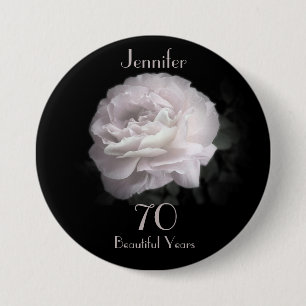 Badge Rond 7,6 Cm Épouse rose rose pâle, 70 Ans