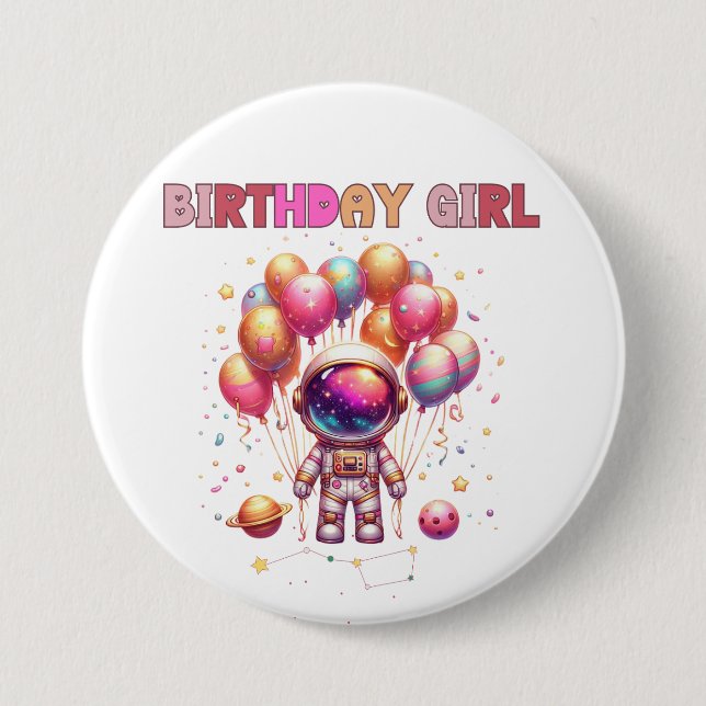 Badge Rond 7,6 Cm Équipage de vol pour filles de l'espace extra-atmo (Devant)