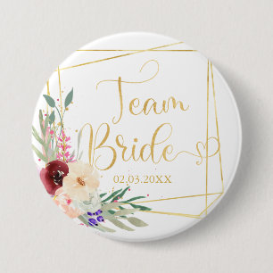Badge Rond 7,6 Cm Équipe Bride ! Button moderne