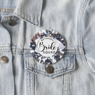 Badge Rond 7,6 Cm Équipe Chic Diamond Bride Personnalisée