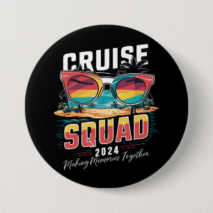 Badge Rond 7,6 Cm Équipe de croisière 2024 Été Vacances Tenue de fam