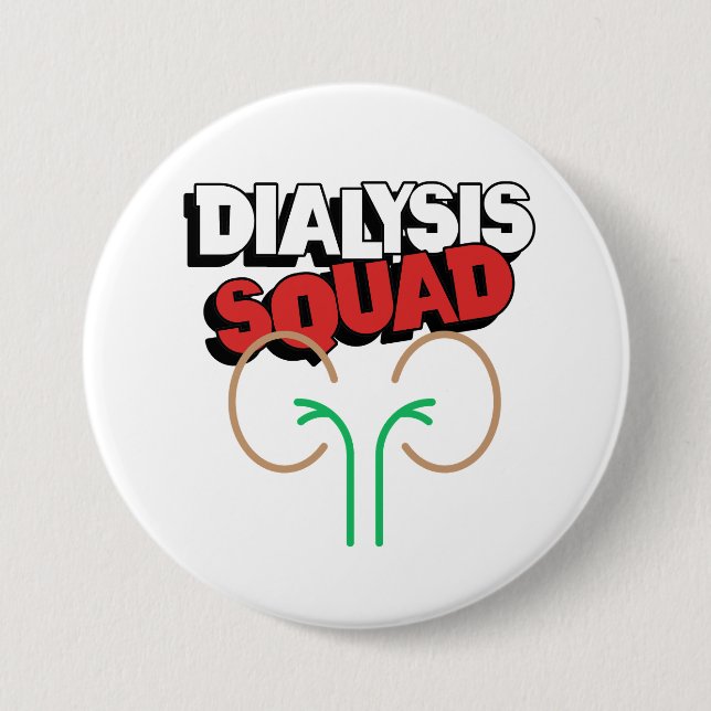 Badge Rond 7,6 Cm Équipe de dialyse (Devant)