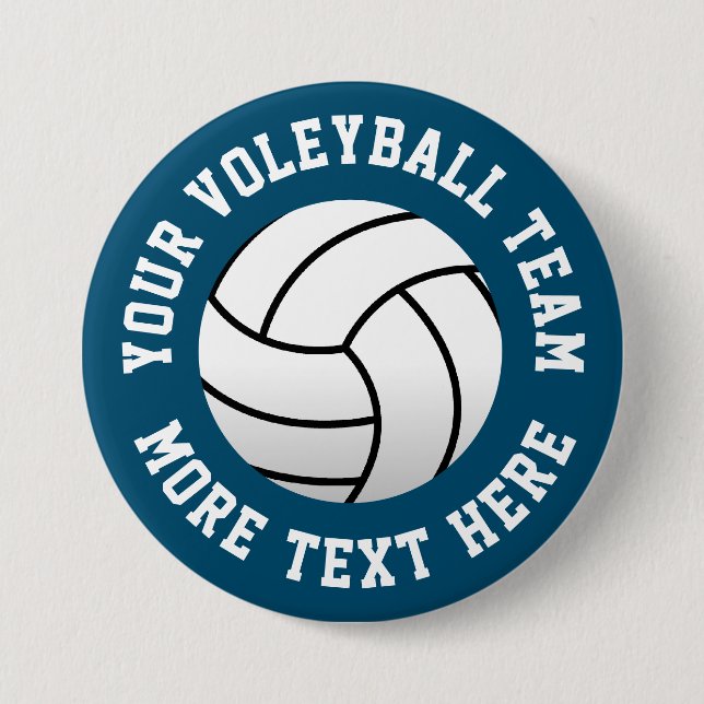 Badge Rond 7,6 Cm Équipe de volley-ball (Devant)