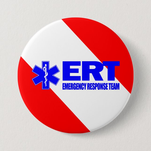 Badge Rond 7,6 Cm Équipe d'intervention d'urgence ERT (Devant)