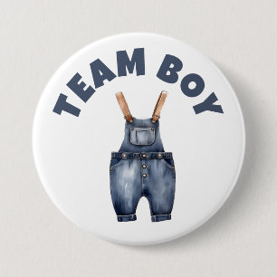 Badge Rond 7,6 Cm Équipe Garçon mignon Vêtements de bébé Révélation