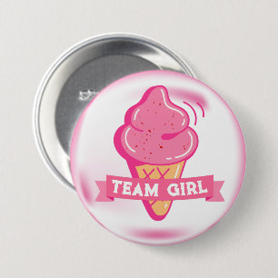 Badge Rond 7,6 Cm Équipe Pink Ice Cream Révélation du Sexe