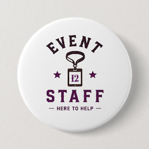 Badge Rond 7,6 Cm 🎪 Équipe professionnelle du personnel de l'événem