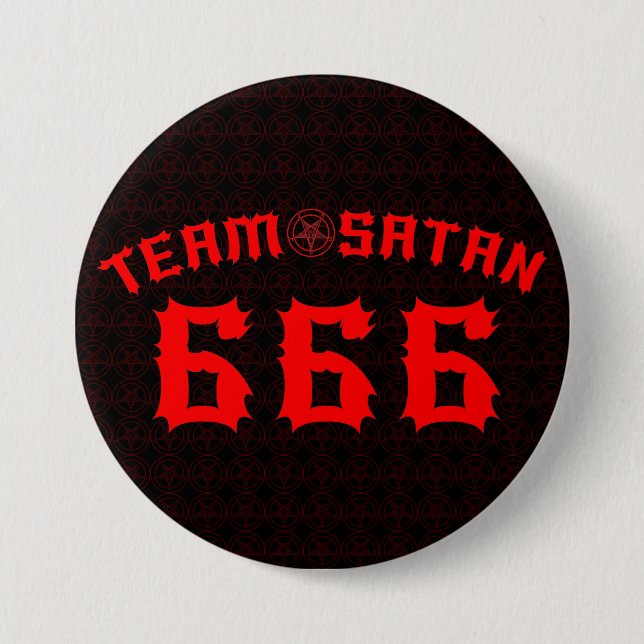 Badge Rond 7,6 Cm Équipe Satan 666 (Devant)