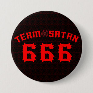 Badge Rond 7,6 Cm Équipe Satan 666