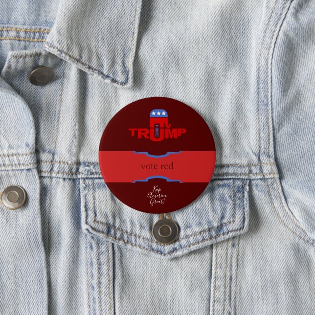 Badge Rond 7,6 Cm Équipe Trump Républicain (En situation)