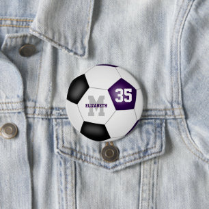 Badge Rond 7,6 Cm équipe violet noir couleurs soccer personnalisé