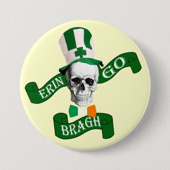 Badge Rond 7,6 Cm Erin go bragh St Patrick's day (Devant)
