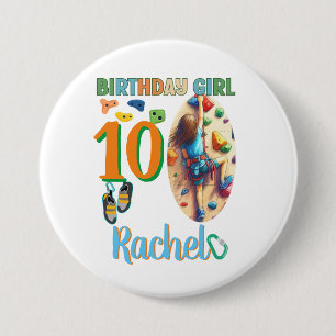 Badge Rond 7,6 Cm Escalade rock Anniversaire fille Aventure prêt