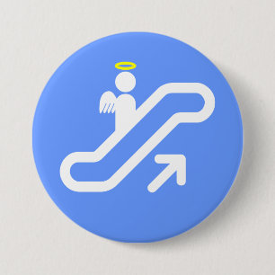 Badge Rond 7,6 Cm Escalator au ciel !